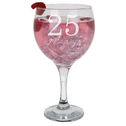 Personalised Engraved Name & Age Gin Glass Gift Set For Birthday Present