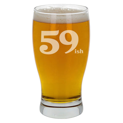 Humorous Birthday Gift Engraved Pint Glass and/or Coaster “AGE'ish”