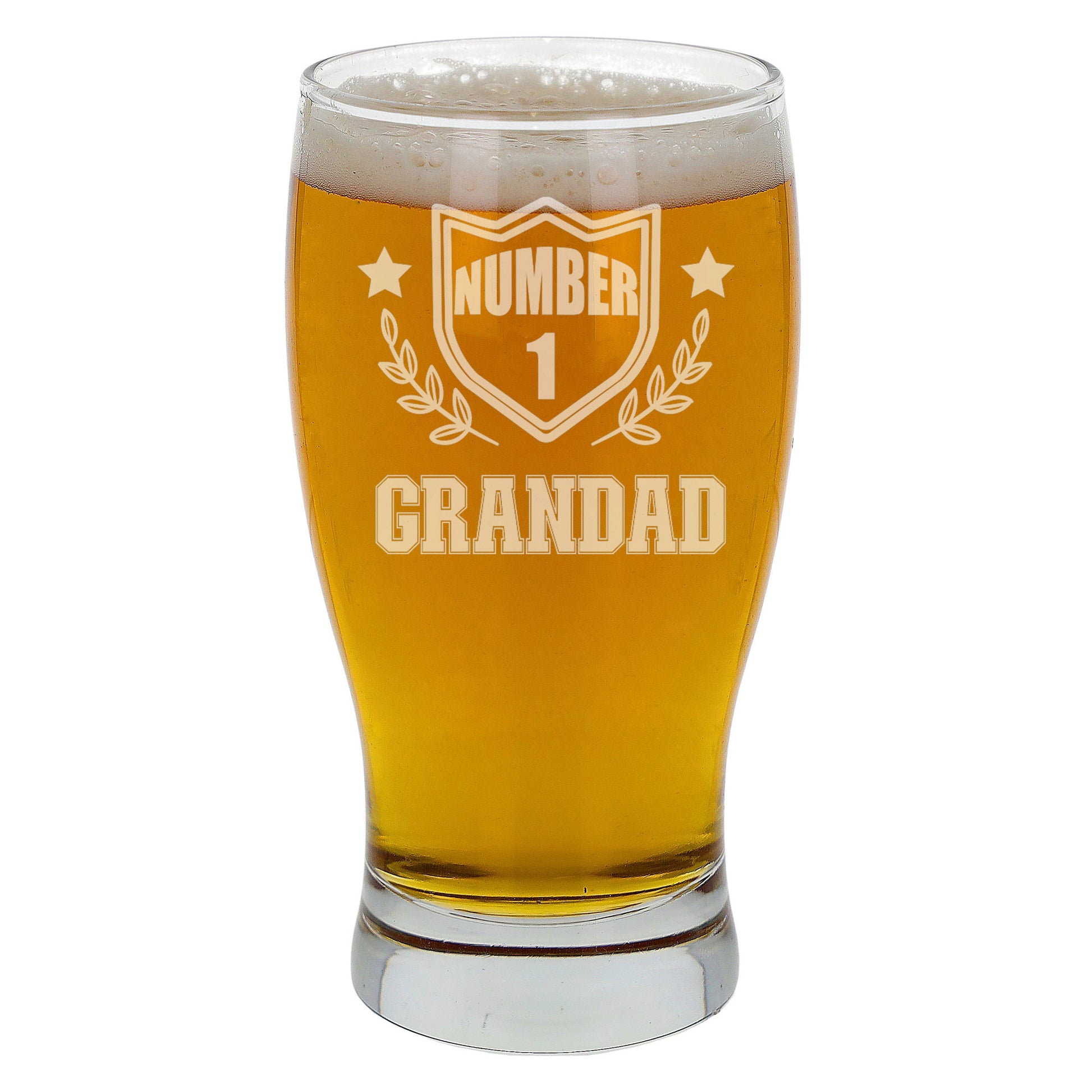 Number 1 Grandad Engraved Beer Pint Glass  - Always Looking Good -   