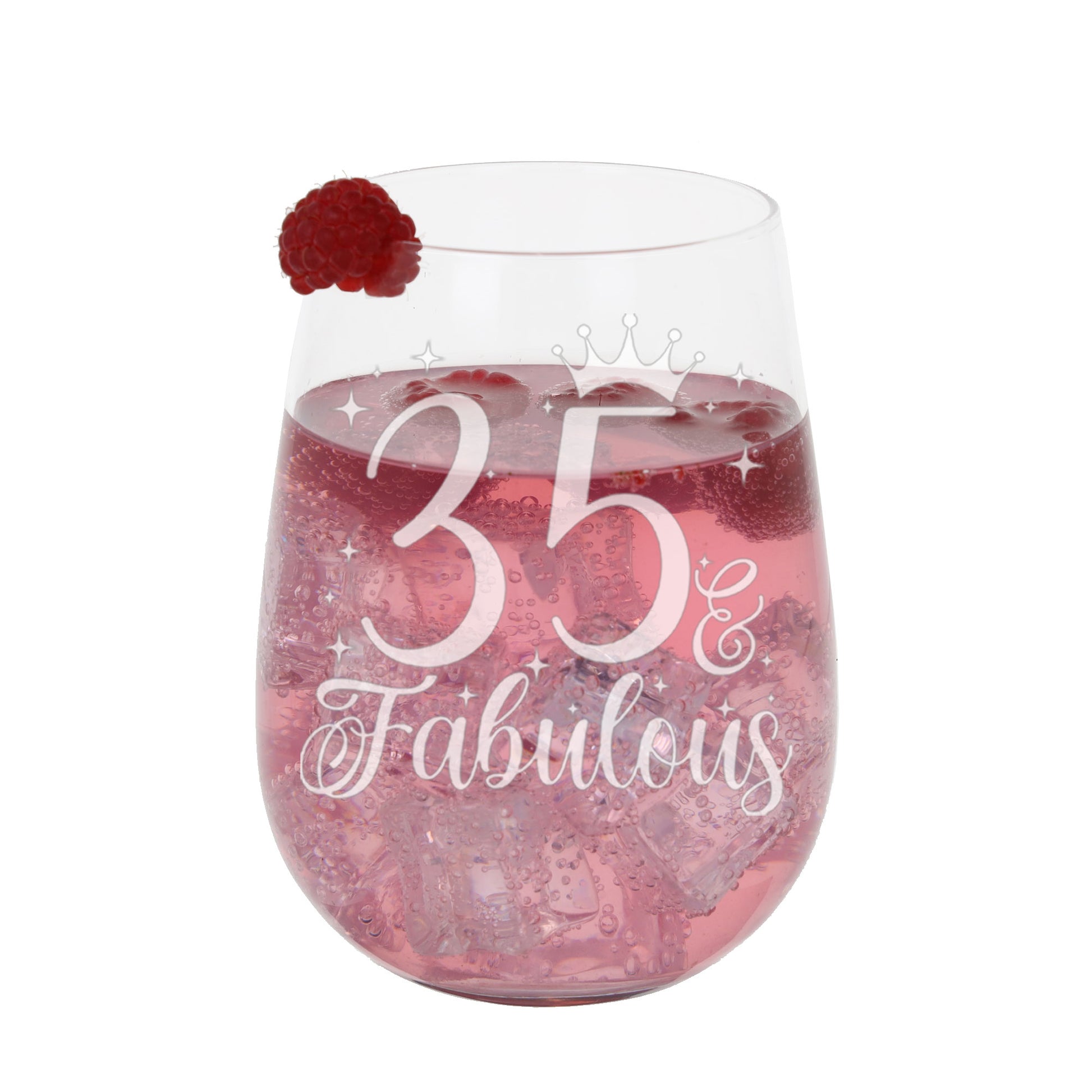 35 & Fabulous Engraved Stemless Gin Glass and/or Coaster Set  - Always Looking Good -   