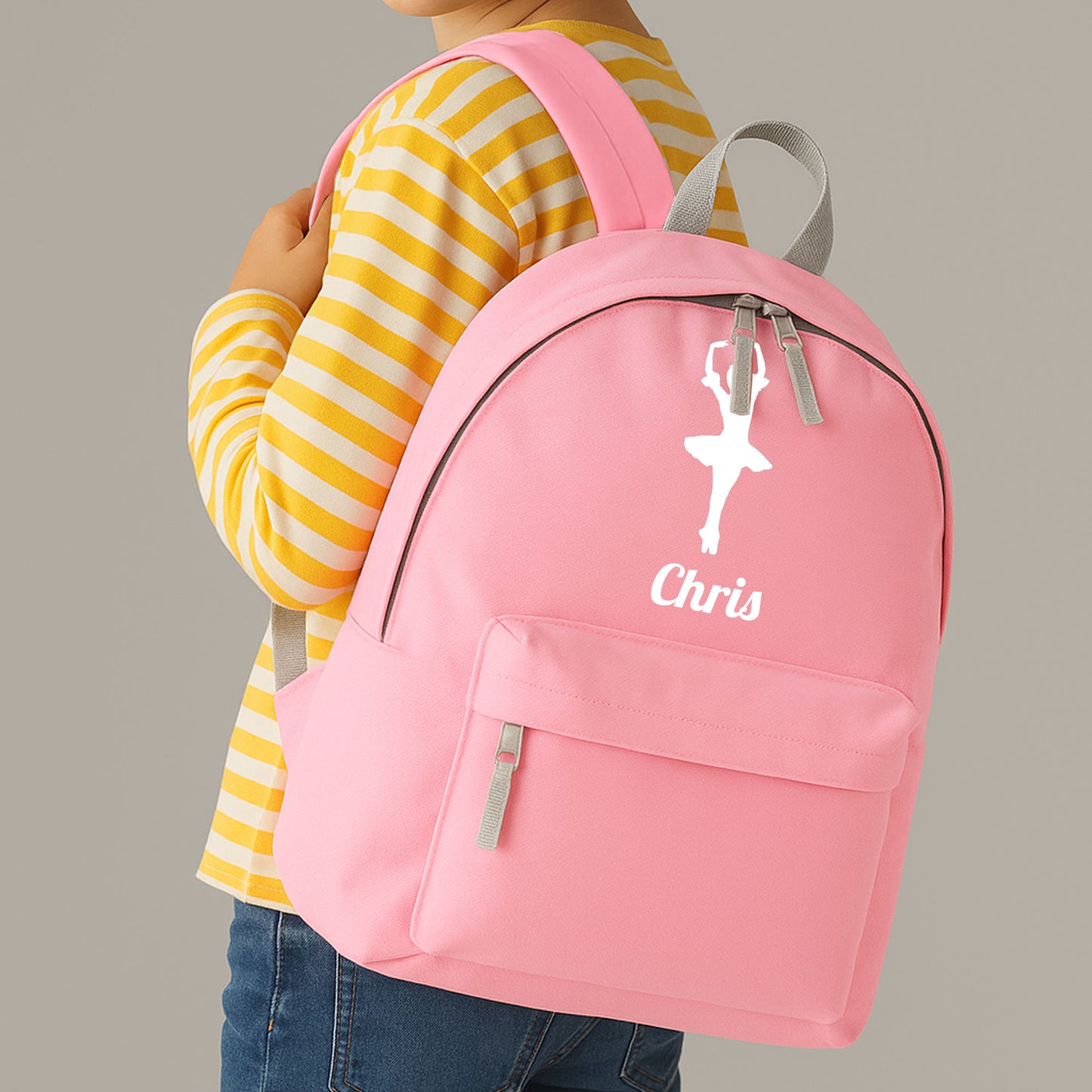 Personalised Ballerina Backpack, Dance Bag Rucksack with Name
