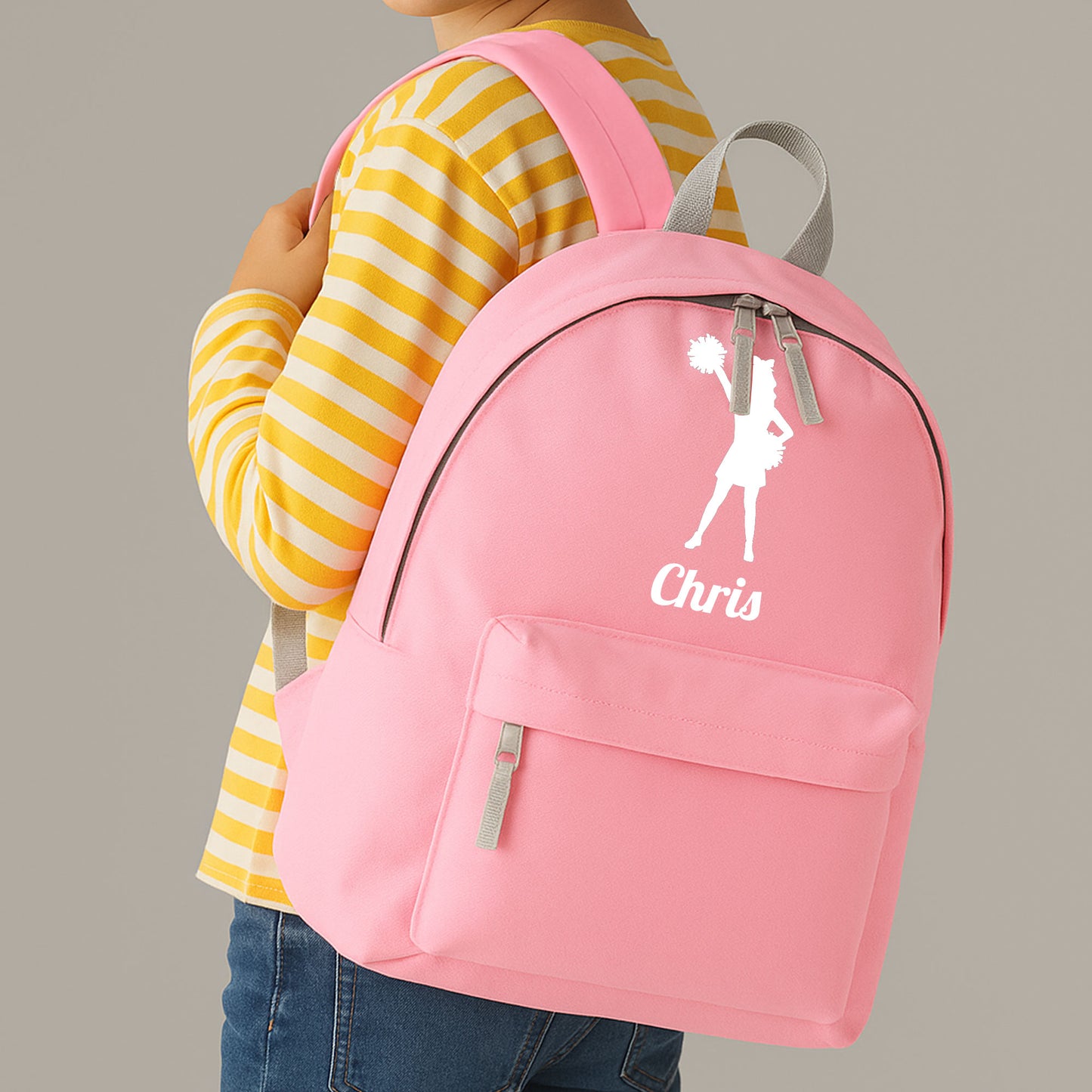 Personalised Cheerleader Backpack, Kids Rucksack Bag with Name & Design