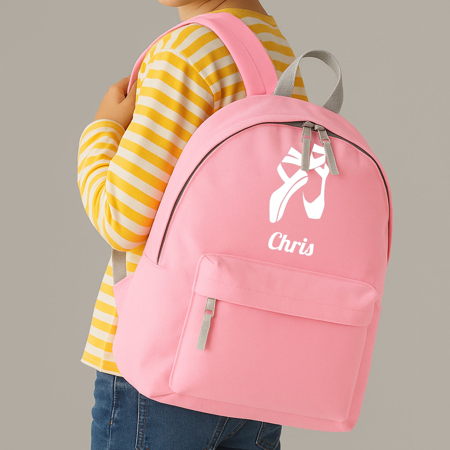 Personalised Ballet Shoes Backpack, Kids Dance Rucksack with Name