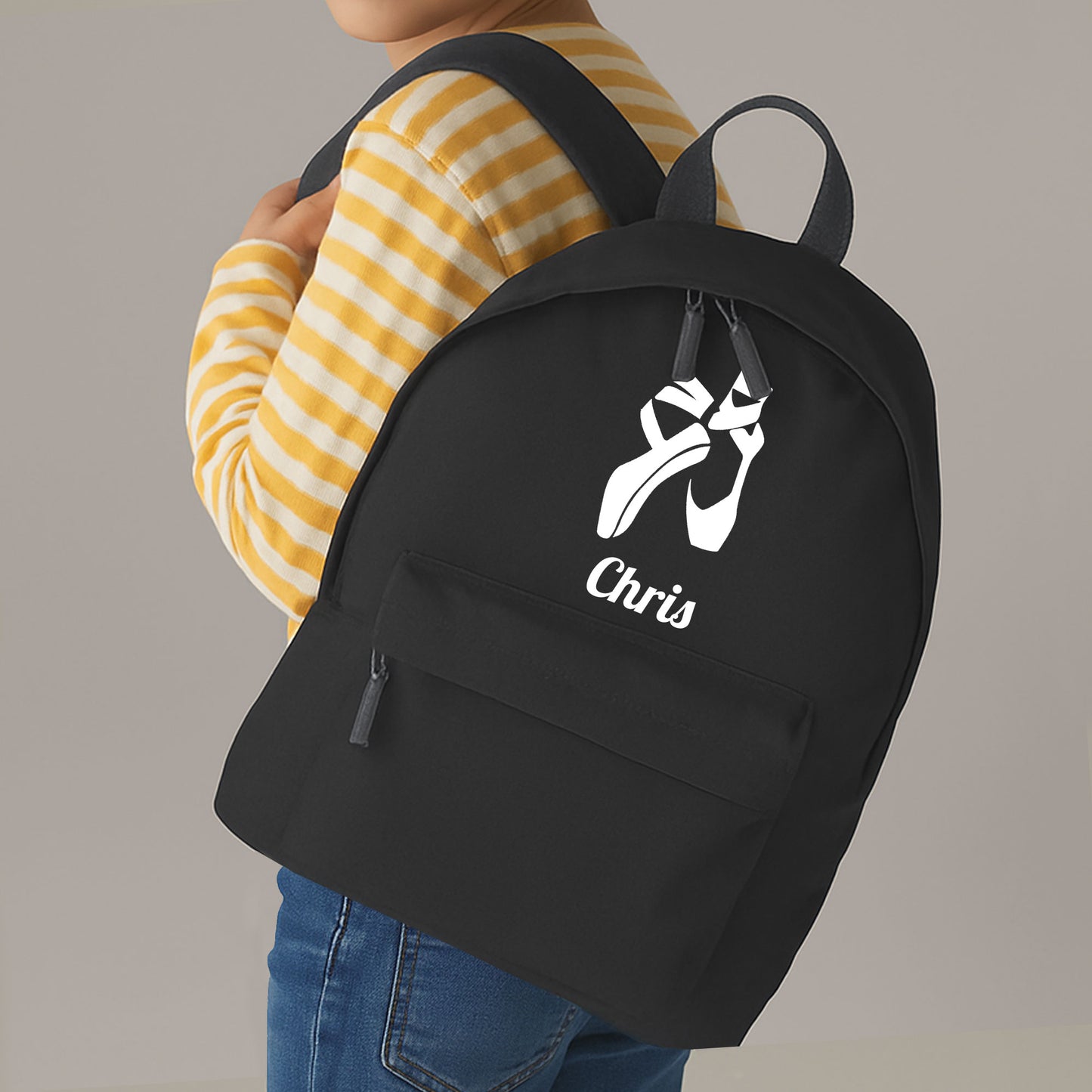 Personalised Ballet Shoes Backpack, Kids Dance Rucksack with Name