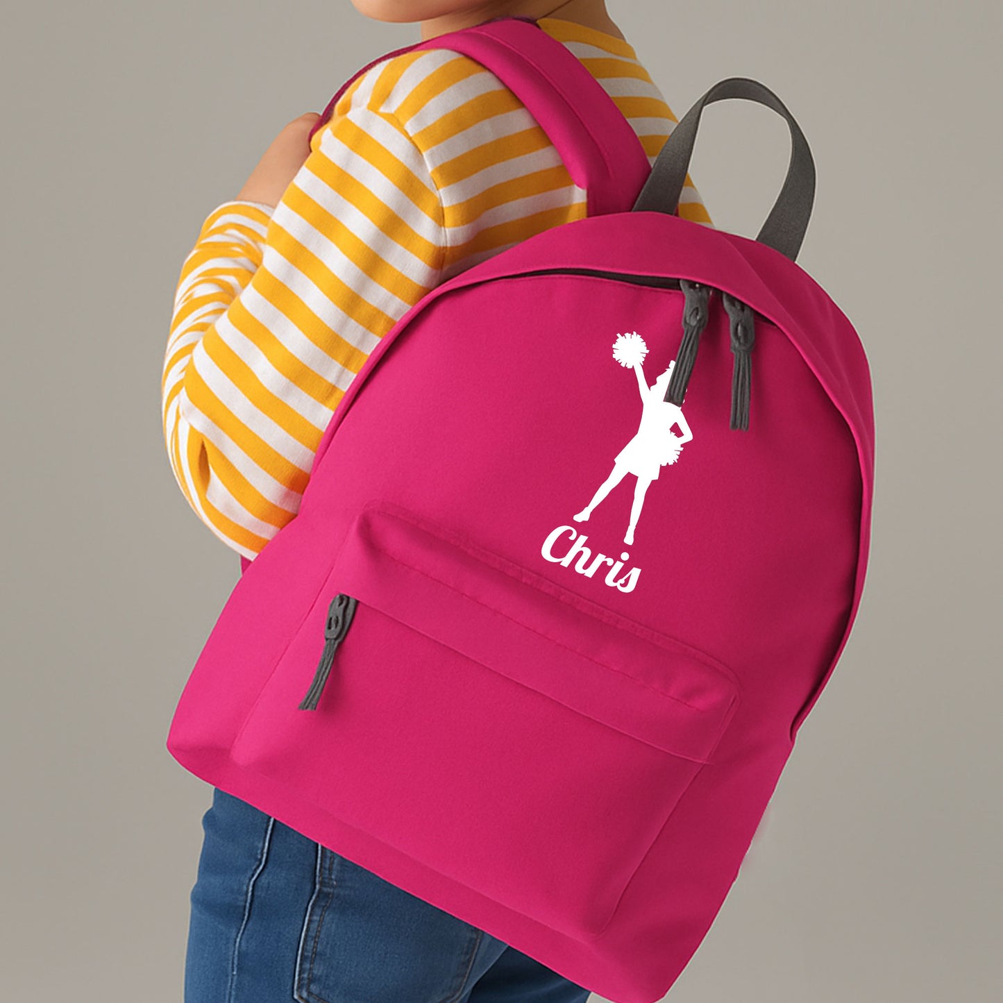 Personalised Cheerleader Backpack, Kids Rucksack Bag with Name & Design