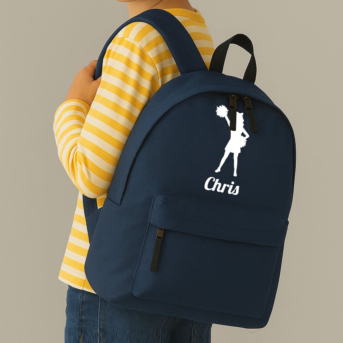 Personalised Cheerleader Backpack, Kids Rucksack Bag with Name & Design