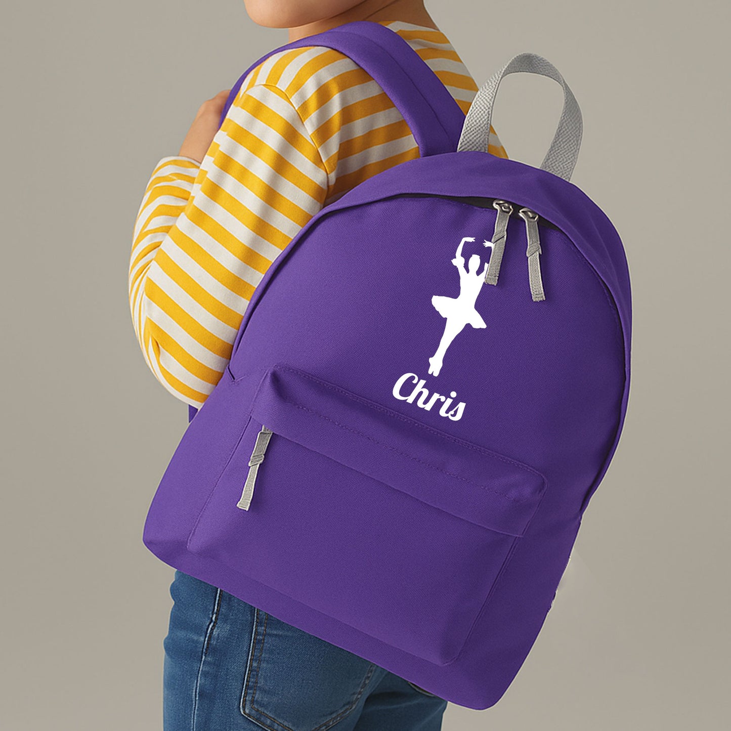 Personalised Ballerina Backpack, Dance Bag Rucksack with Name