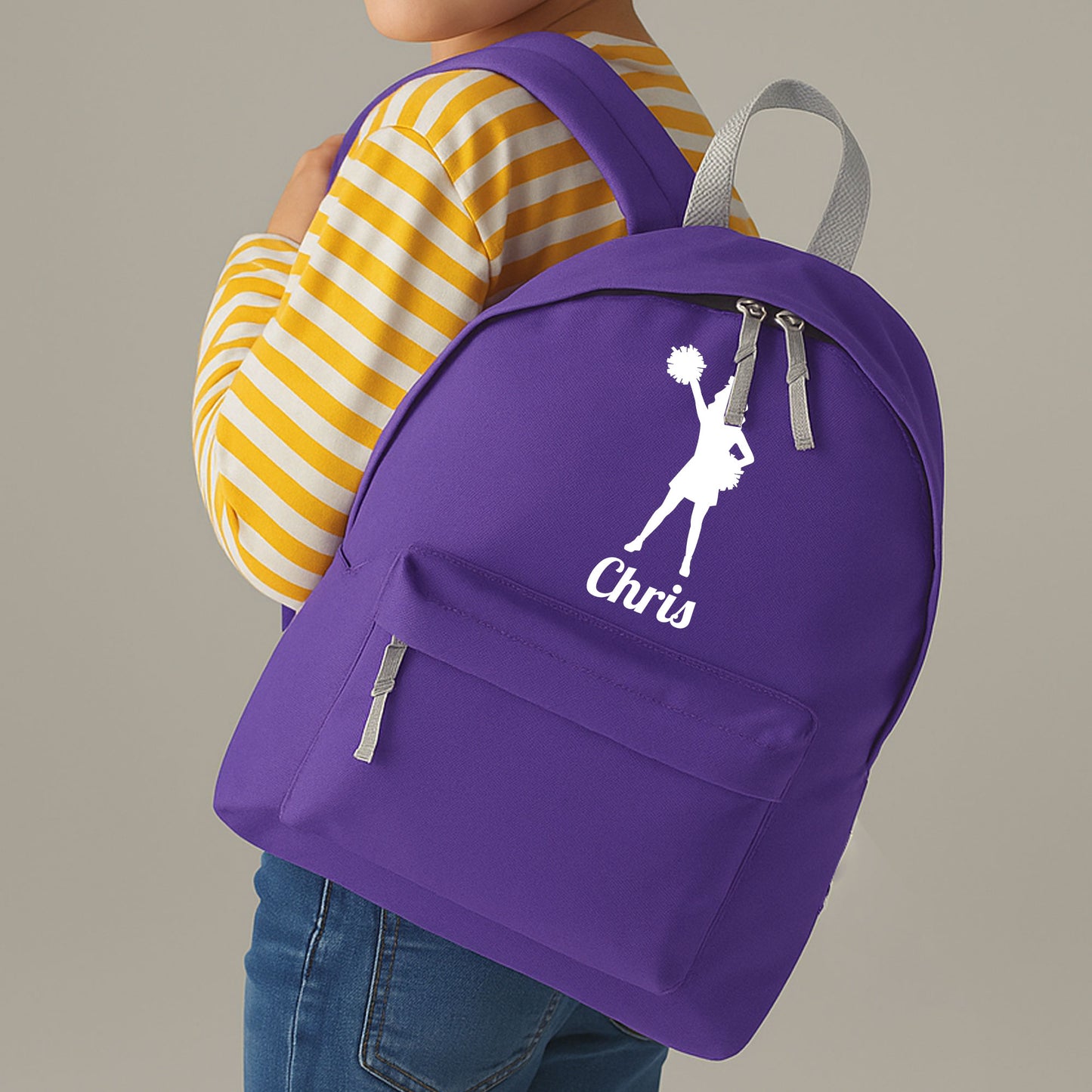 Personalised Cheerleader Backpack, Kids Rucksack Bag with Name & Design