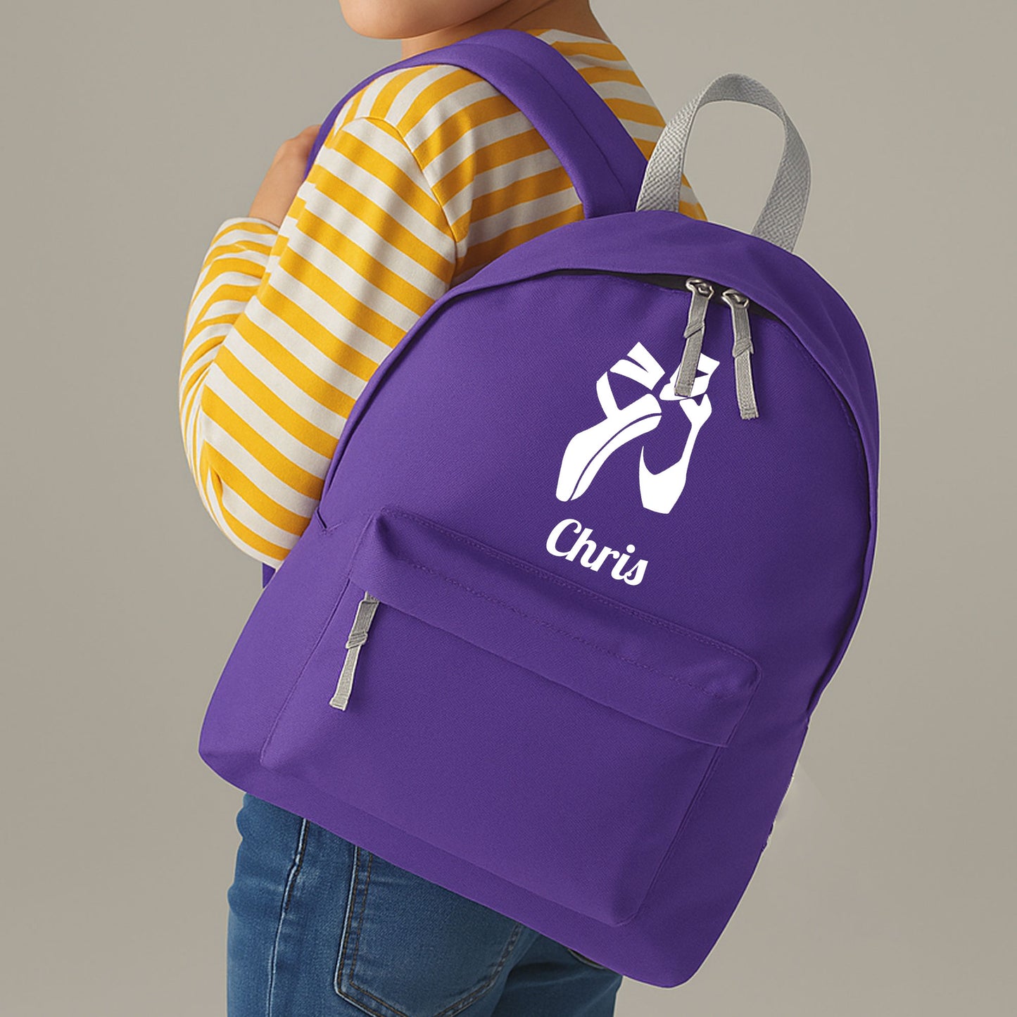 Personalised Ballet Shoes Backpack, Kids Dance Rucksack with Name