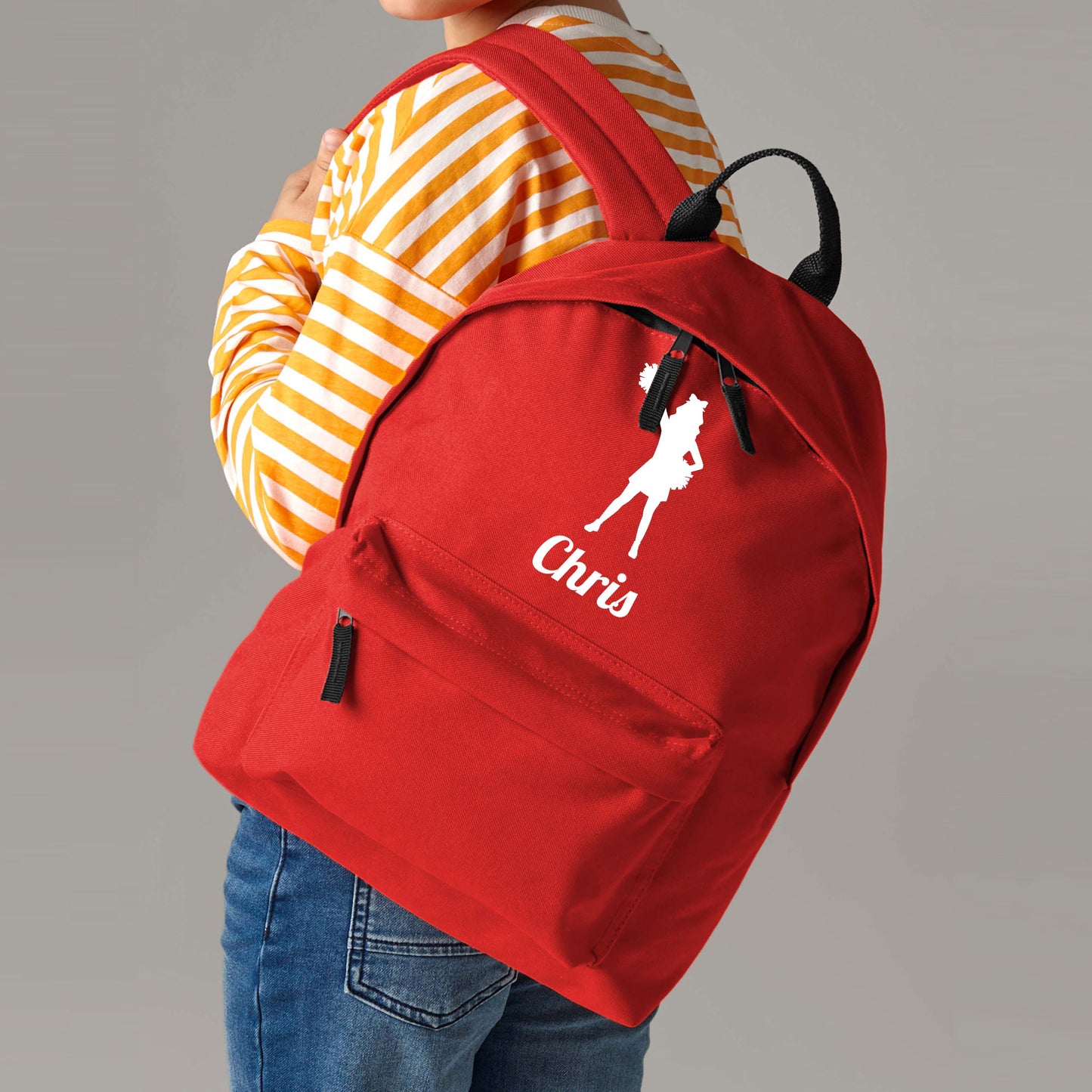 Personalised Cheerleader Backpack, Kids Rucksack Bag with Name & Design
