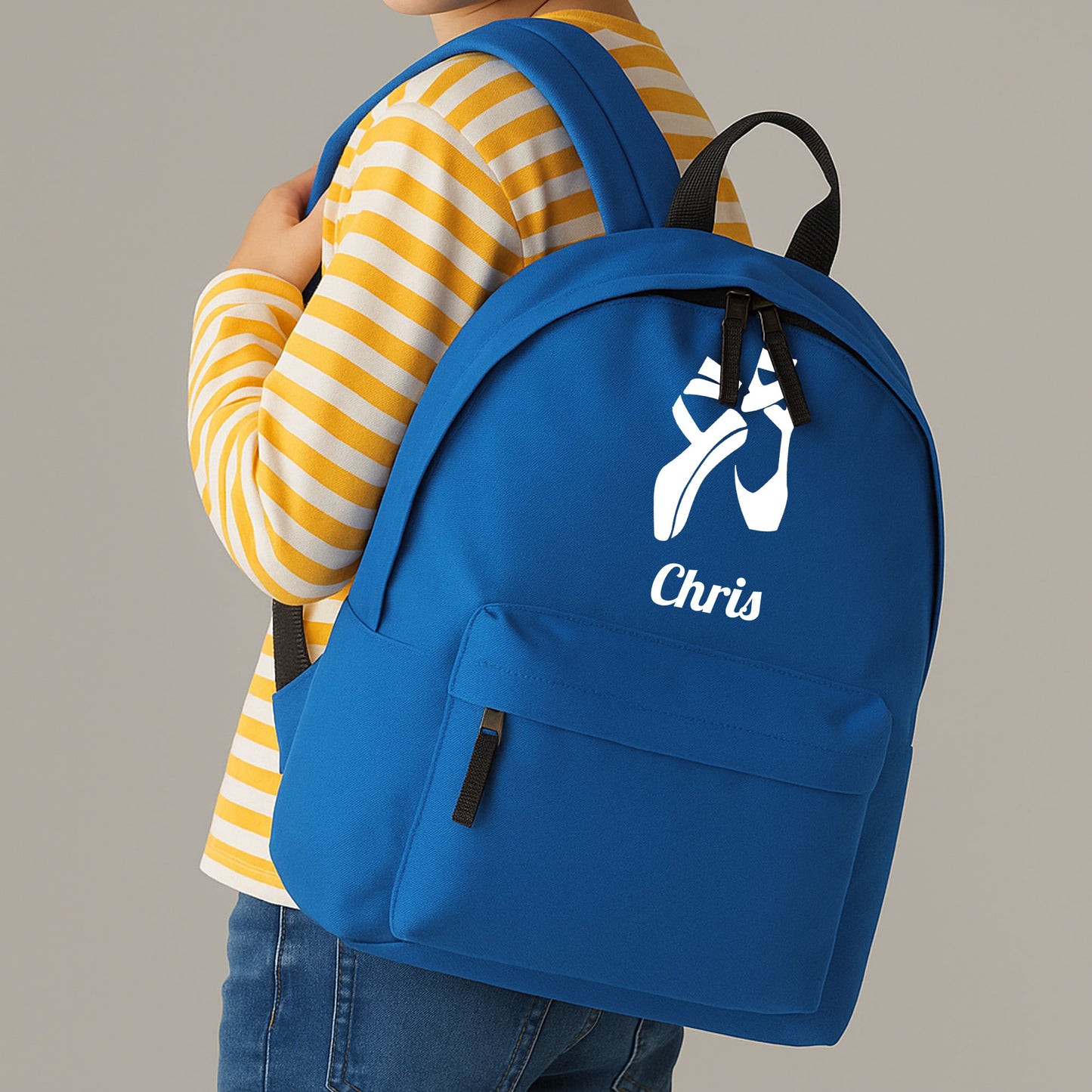 Personalised Ballet Shoes Backpack, Kids Dance Rucksack with Name