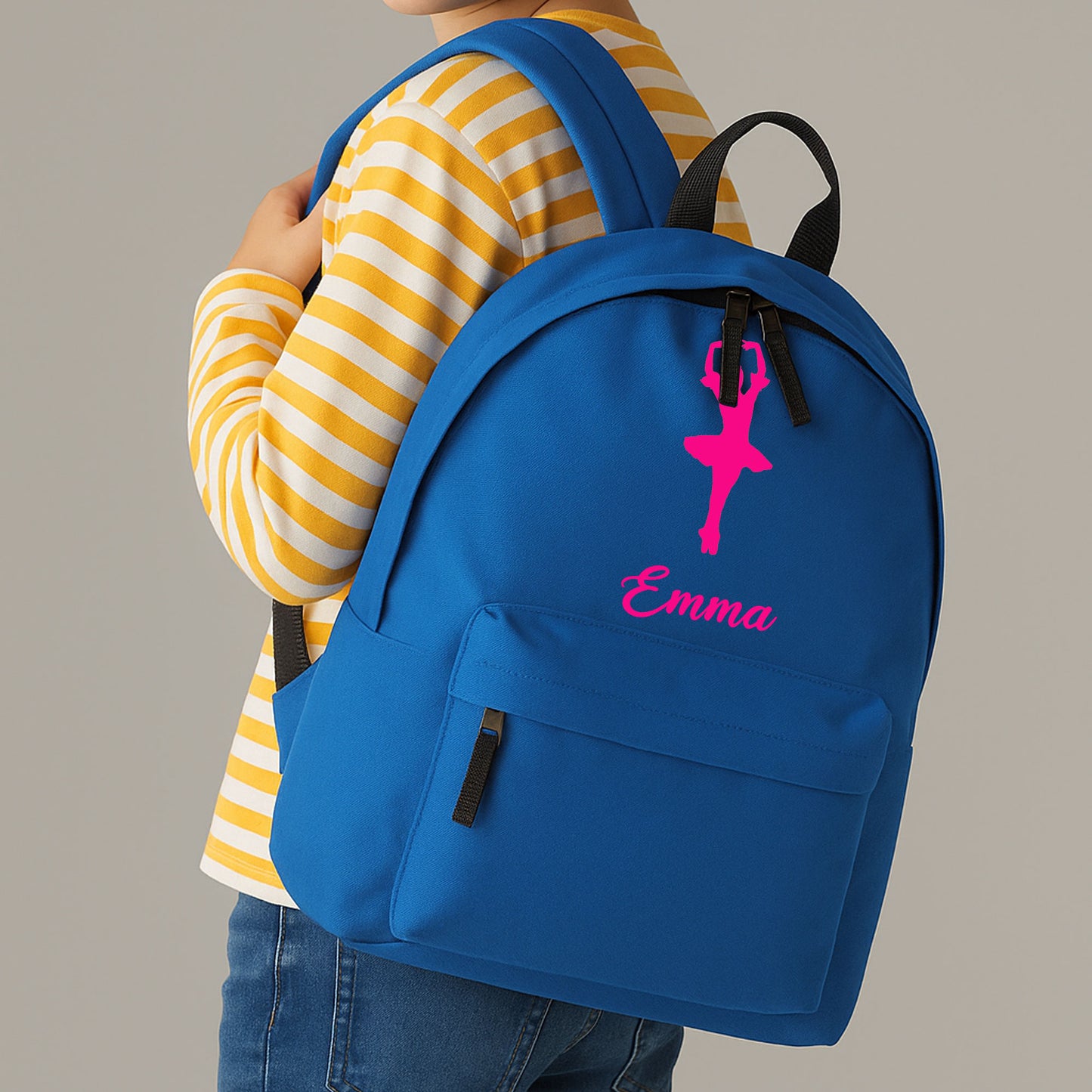 Personalised Ballerina Backpack, Dance Bag Rucksack with Name