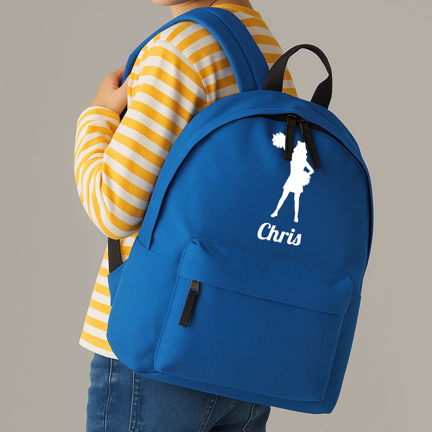 Personalised Cheerleader Backpack, Kids Rucksack Bag with Name & Design