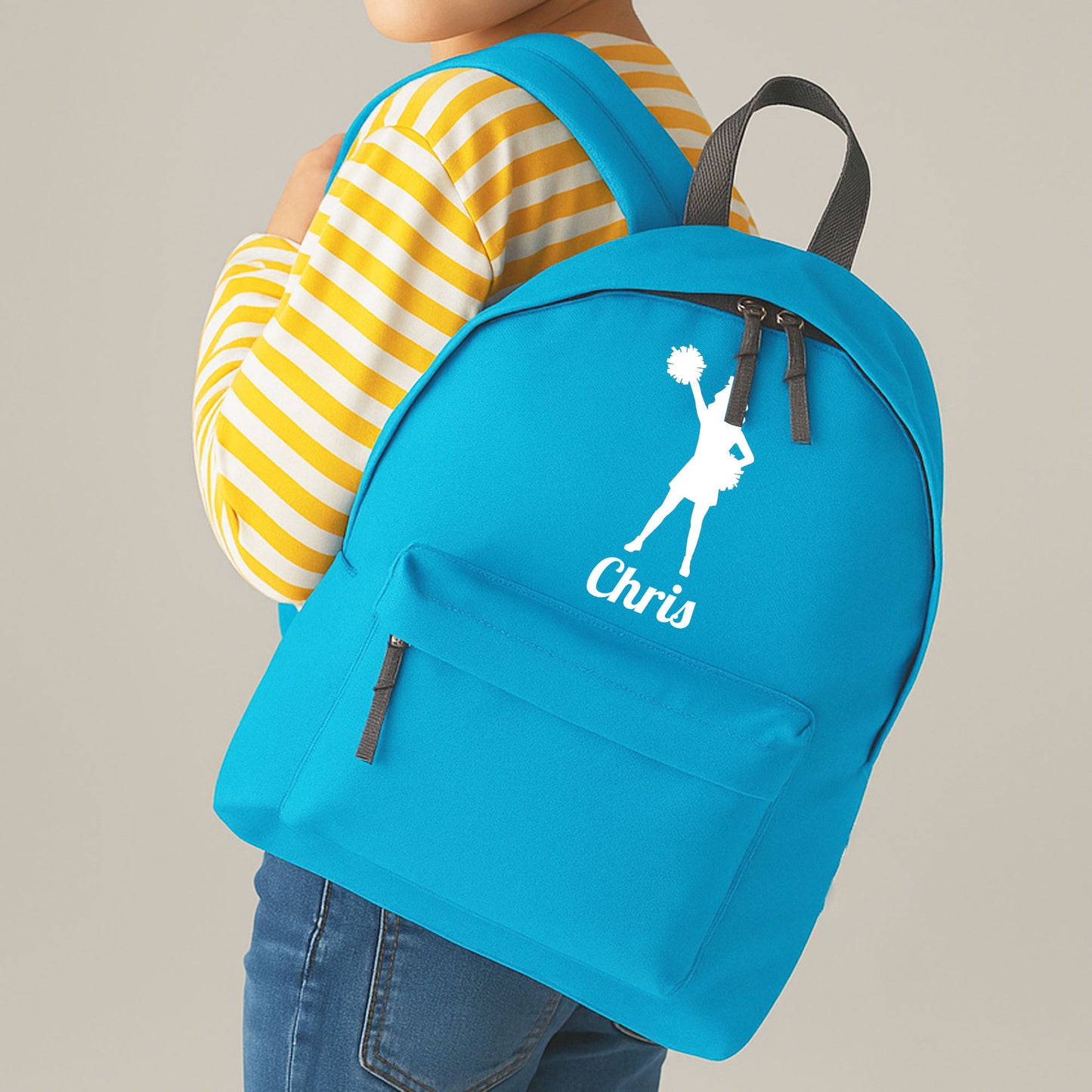 Personalised Cheerleader Backpack, Kids Rucksack Bag with Name & Design