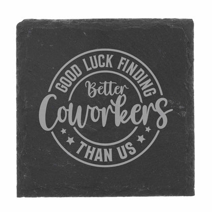Funny Leaving Gift – Better Coworker Engraved Glass Mug & Slate Coaster