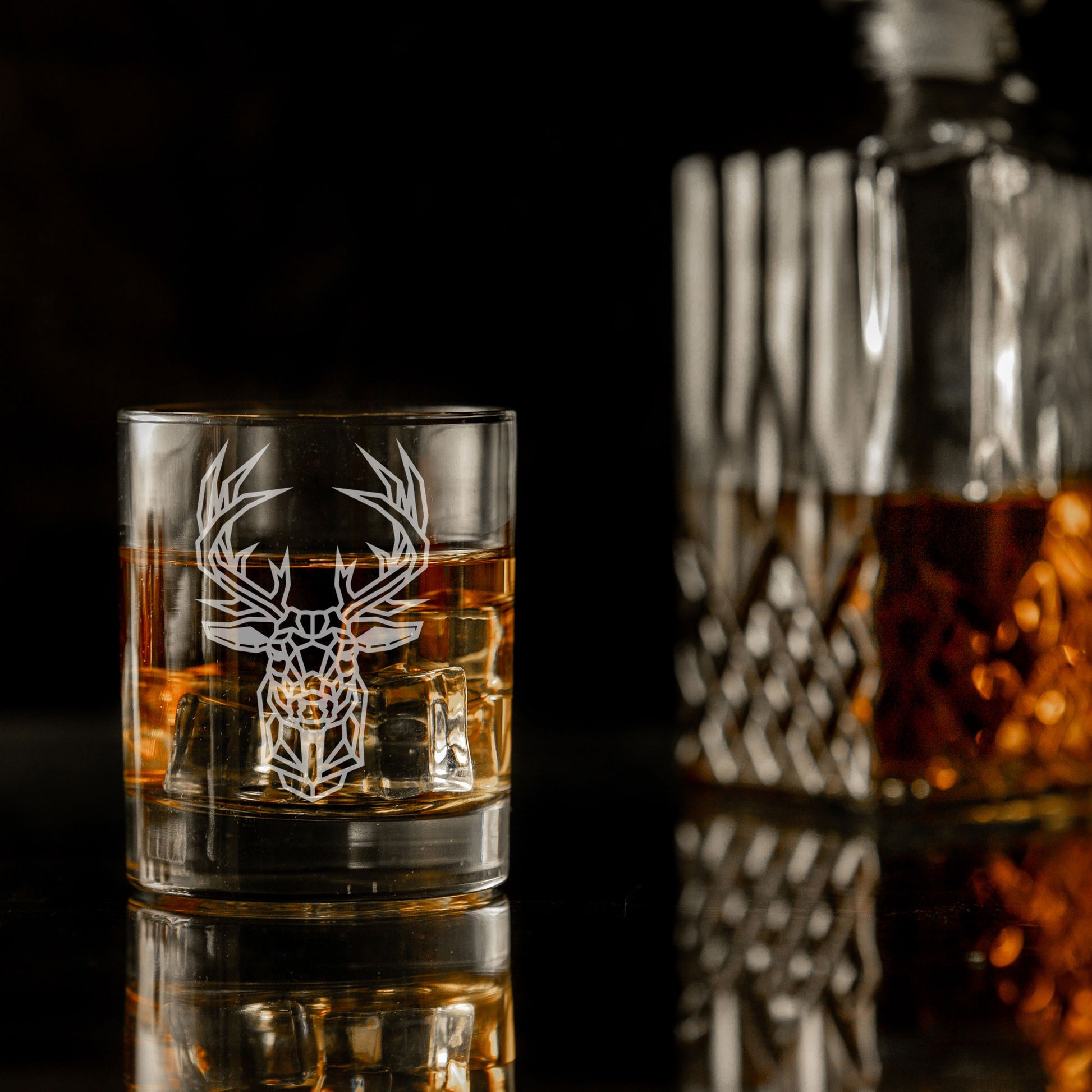 Stag Engraved Whisky Glass  - Always Looking Good -   