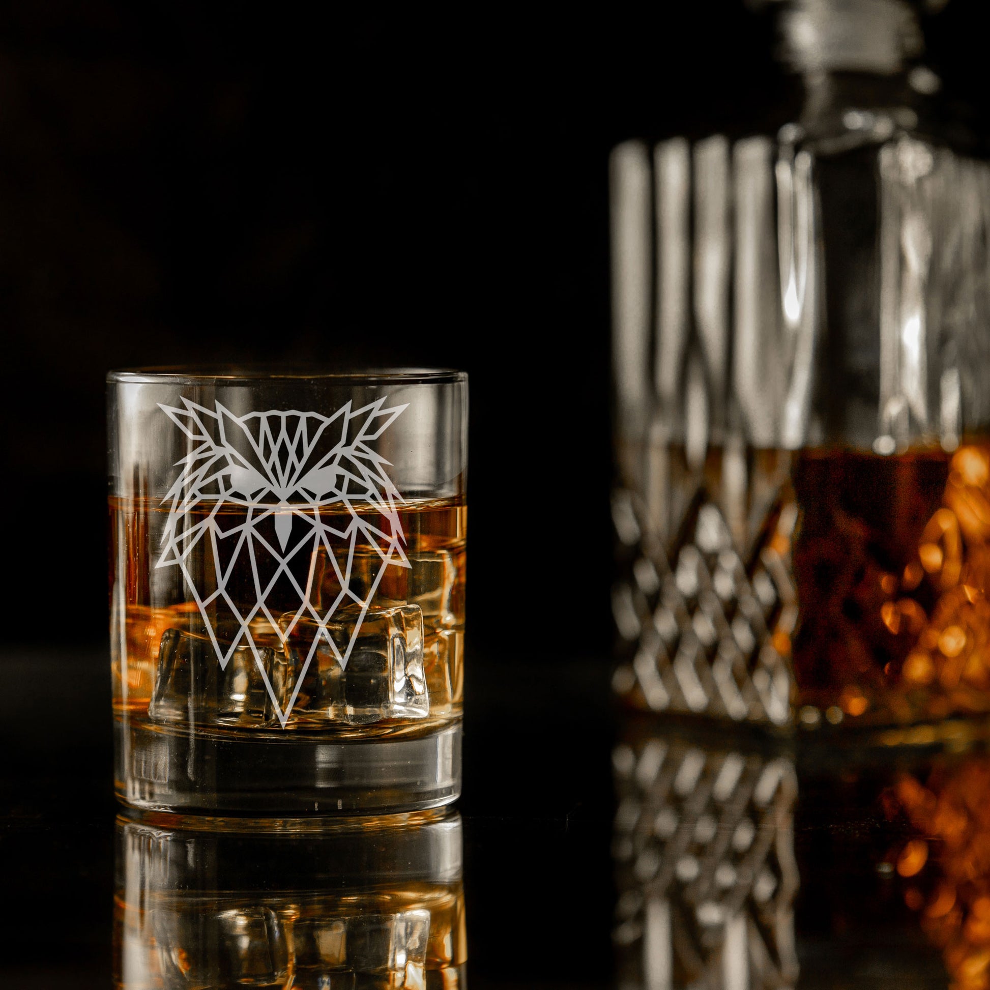 Owl Engraved Whisky Glass  - Always Looking Good -   