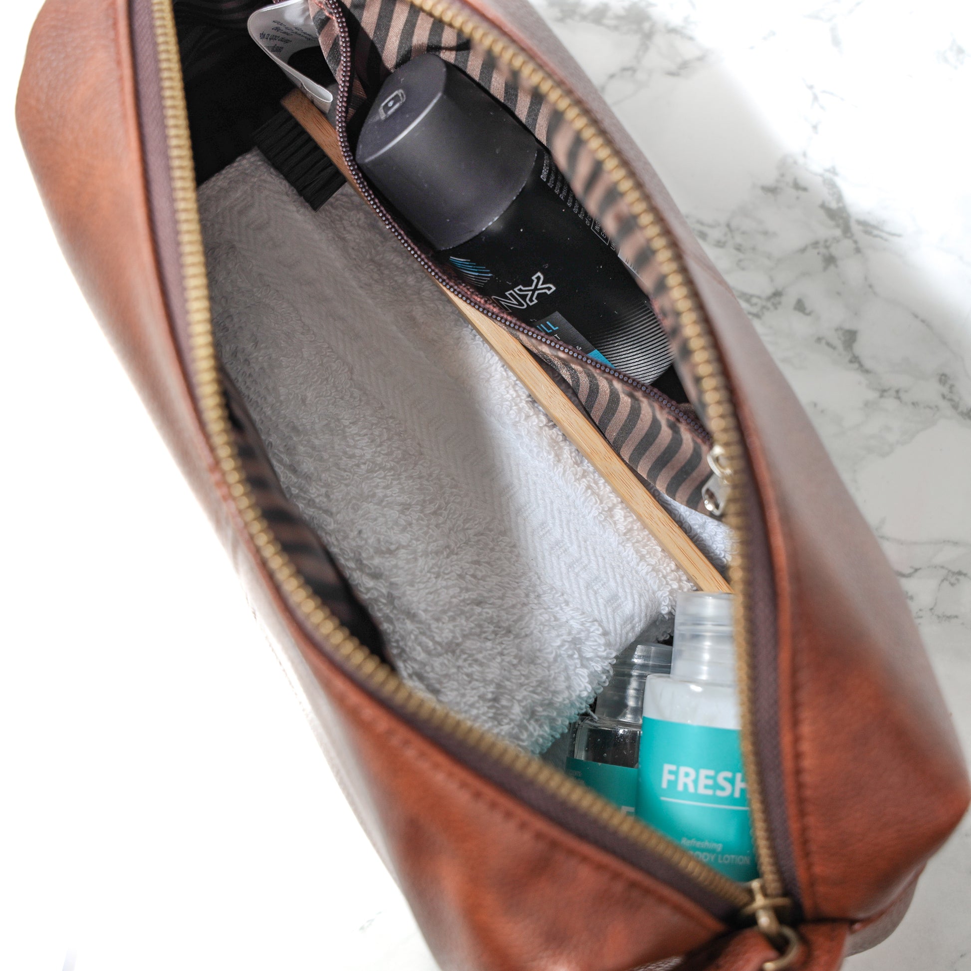 Personalised Men's Leather Toiletry Bag Gift  - Always Looking Good -   