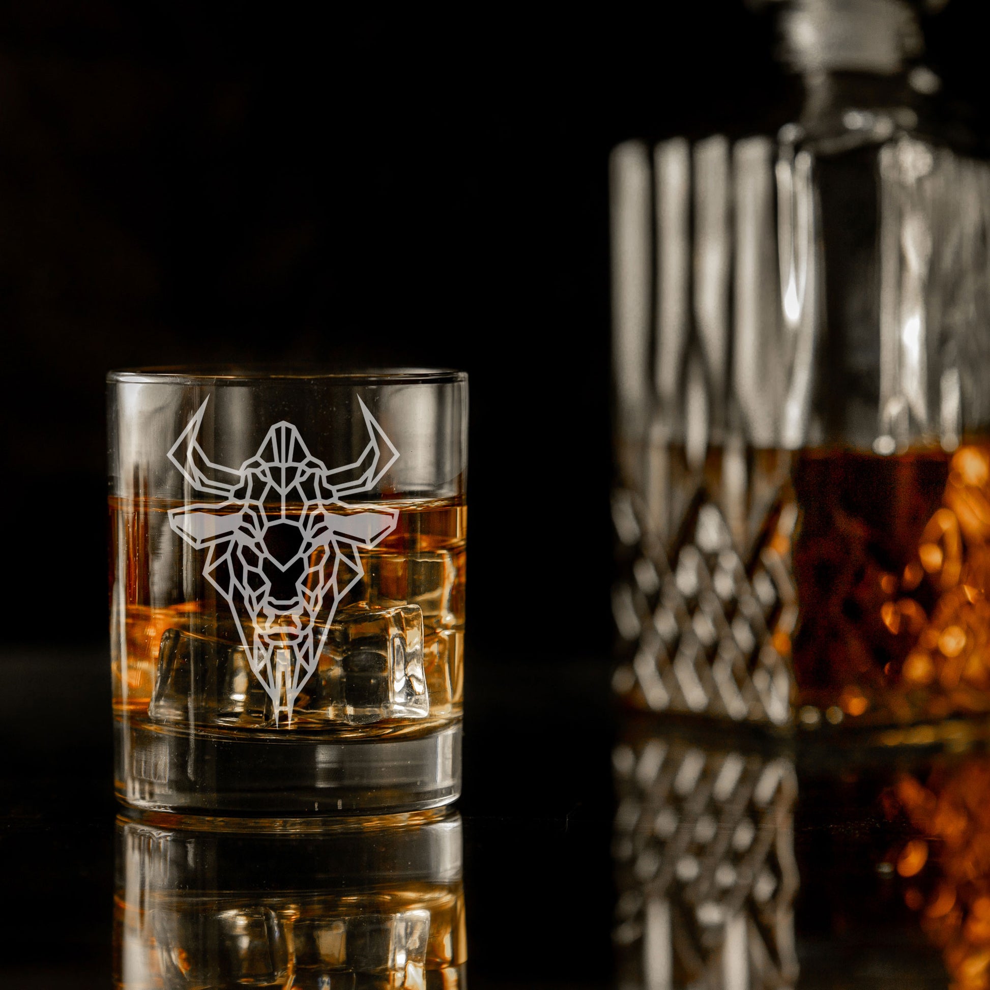 Buffalo Engraved Whisky Glass  - Always Looking Good -   