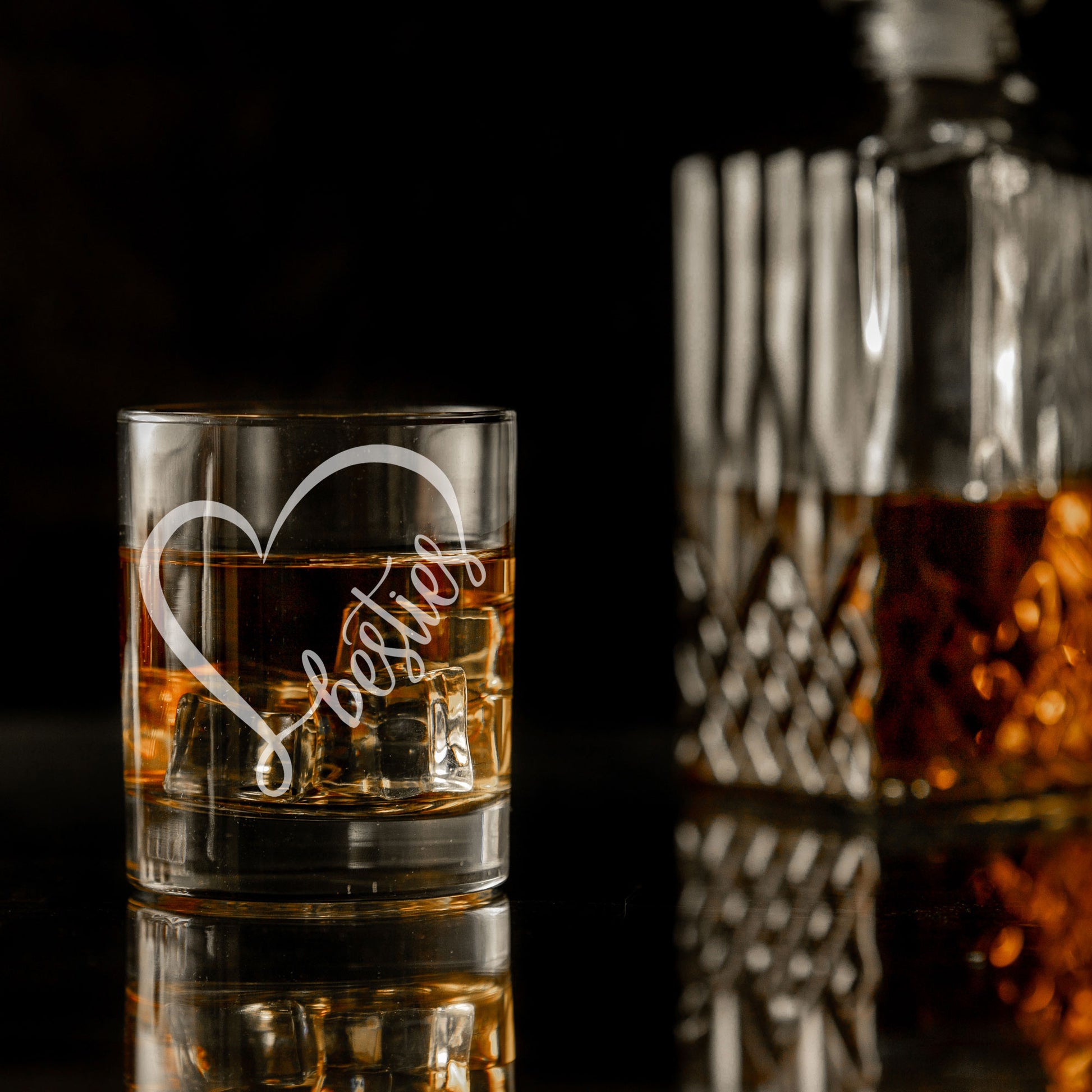 Besties Engraved Whisky Glass and/or Coaster Set  - Always Looking Good -   