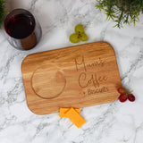 Personalised Mum's Coffee & Biscuit Engraved Board with Optional Mug