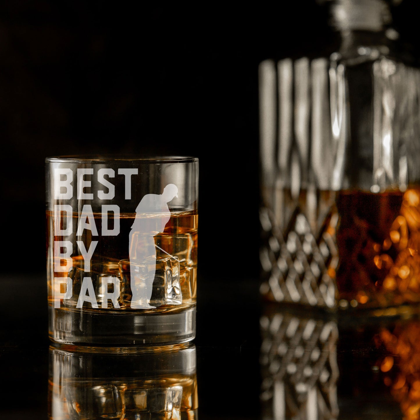 Best Dad By Par Engraved Whisky Glass and/or Coaster Set  - Always Looking Good -   