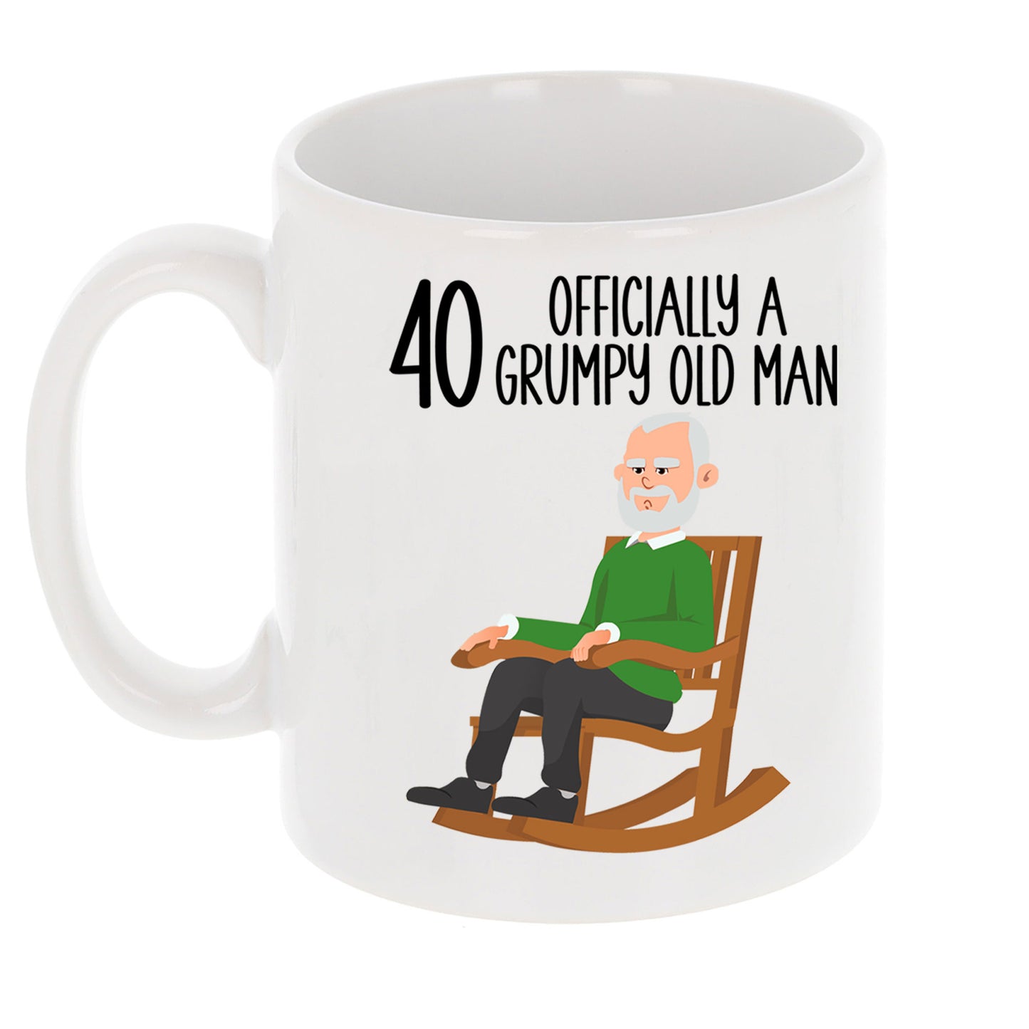 40 Officially A Grumpy Old Man Mug and/or Coaster Gift  - Always Looking Good - Mug On Its Own  