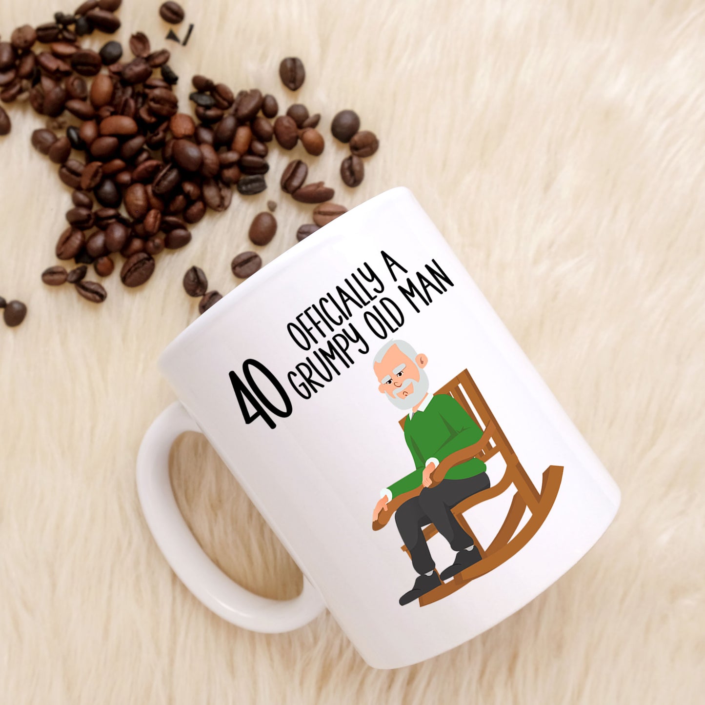 Funny Birthday Mug and/or Coaster Gift “Officially A Grumpy Old Man”
