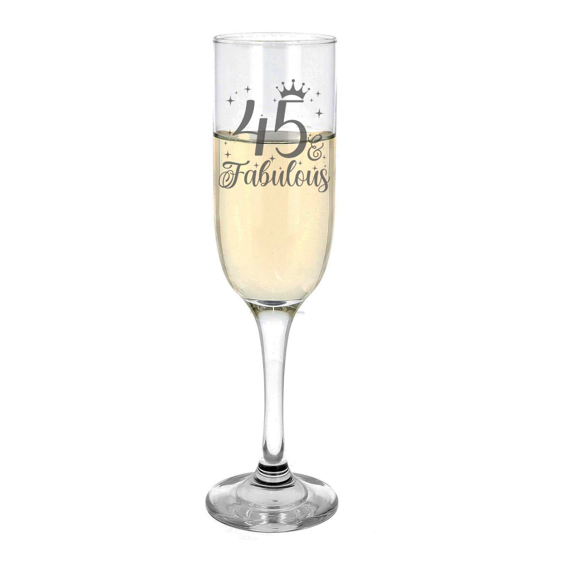 45 & Fabulous Engraved Champagne Glass and/or Coaster Set  - Always Looking Good -   