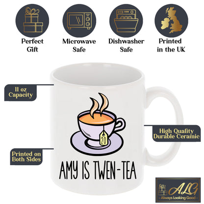 Funny 20th Birthday Mug “I Am Twen-Tea” For Tea Lovers