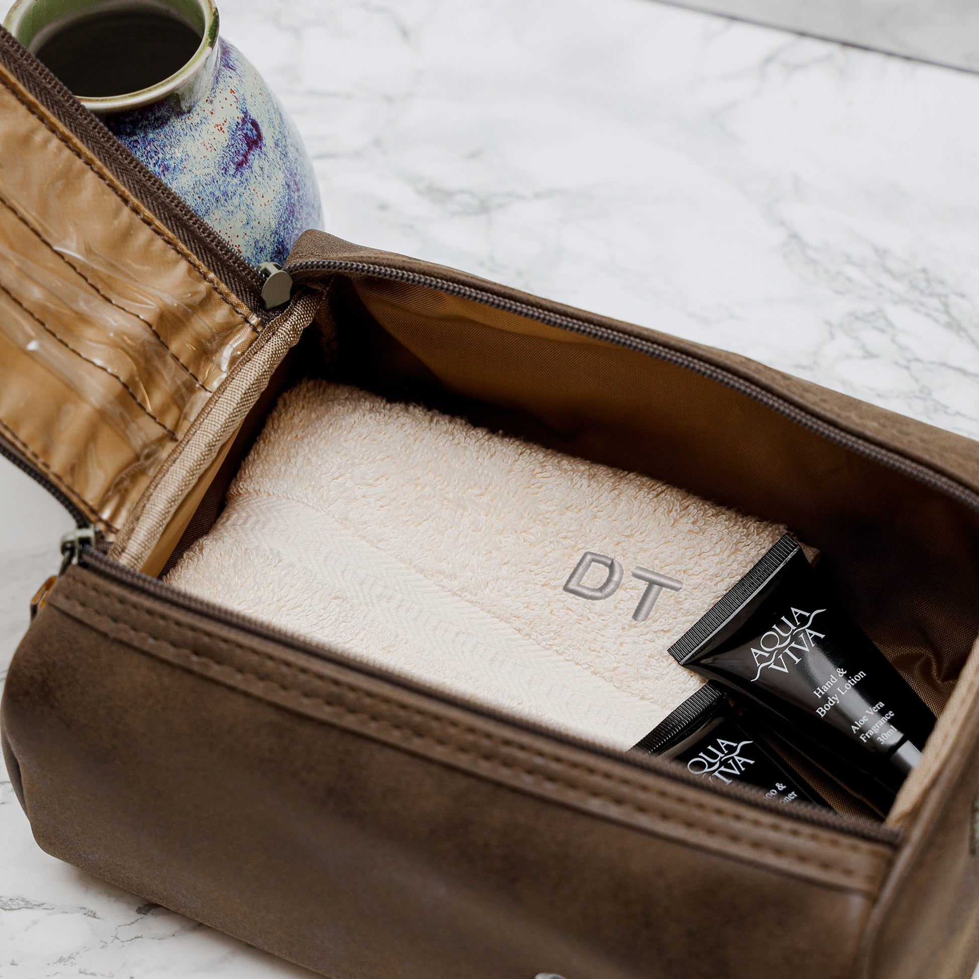 Personalised Men's Wash Bag With Men's Toiletries Ideal Gift For
