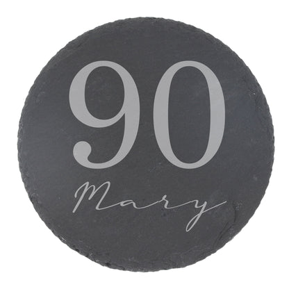 Engraved Age & Name Pint Glass & Coaster Set – Personalised Birthday Gift
