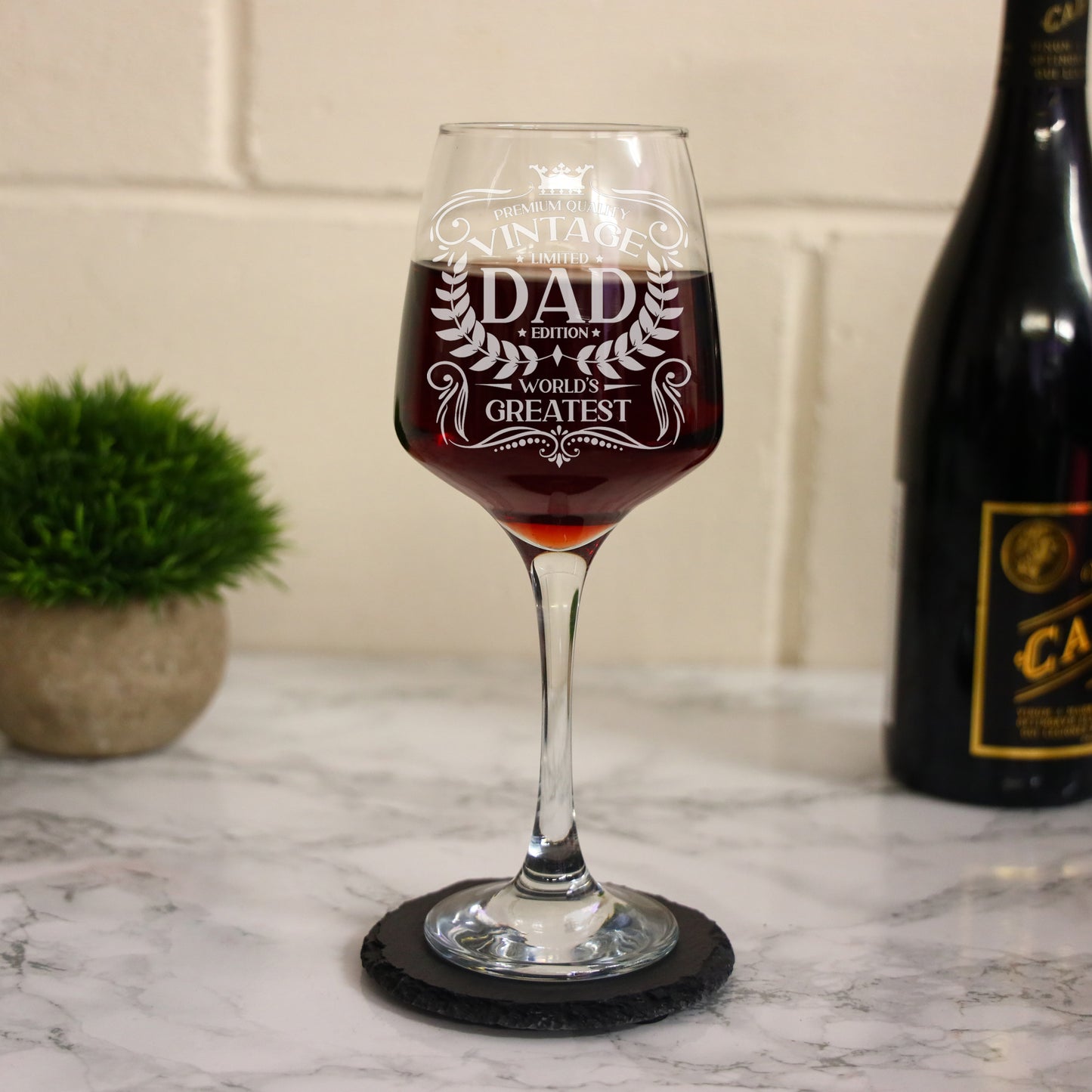 Vintage World's Greatest 'ANY RELATIVE' Engraved Wine Glass Gift