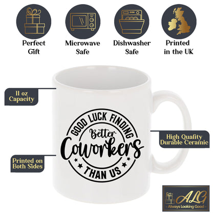 Better Coworker Ceramic Mug & Coaster Gift Set – Funny Leaving & Good Luck Present
