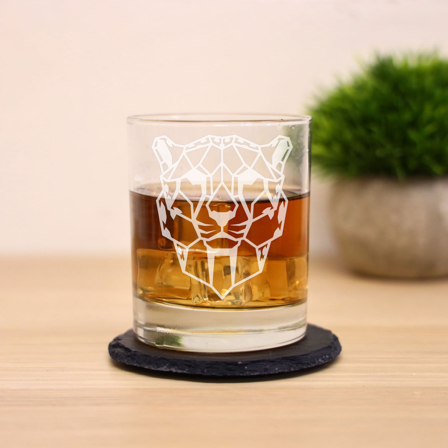Cheetah Engraved Whisky Glass  - Always Looking Good -   