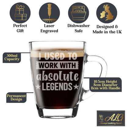 I Used to Work with Absolute Legends Glass Coffee Mug & Coaster Set