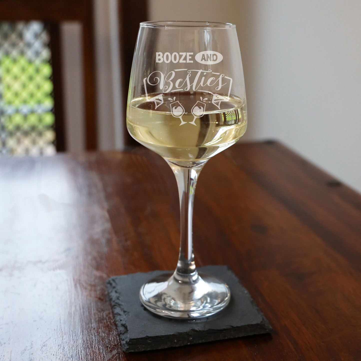 Booze and Besties Engraved Wine Glass and/or Coaster Set  - Always Looking Good -   wine glass gift set 