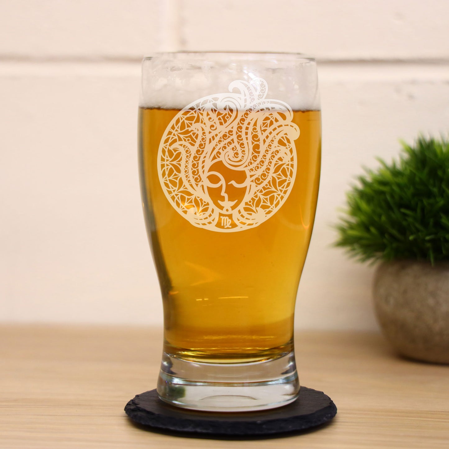 Starsign Zodiac Engraved Pint Glass and/or Coaster Birthday Gifts