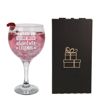 I Used to Work with Legends Engraved Goblet Gin Glass & Coaster Set