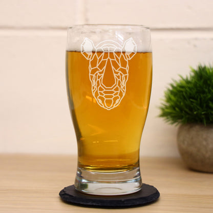 Rhino Engraved Pint Glass For Rhino Lovers - Always Looking Good -   