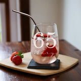 Personalised Engraved Name and Age Stemless Gin Glass – Birthday Gift