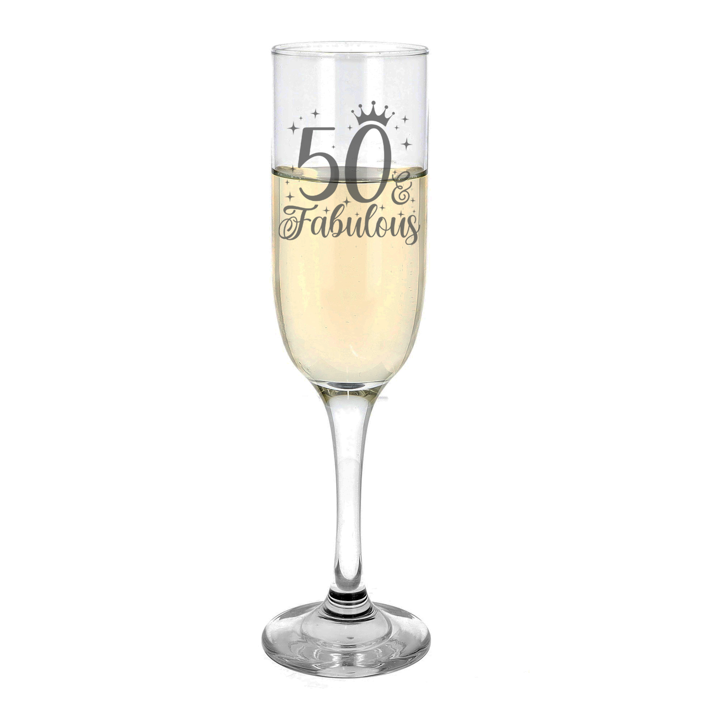 50 & Fabulous Engraved Champagne Glass and/or Coaster Set  - Always Looking Good -   