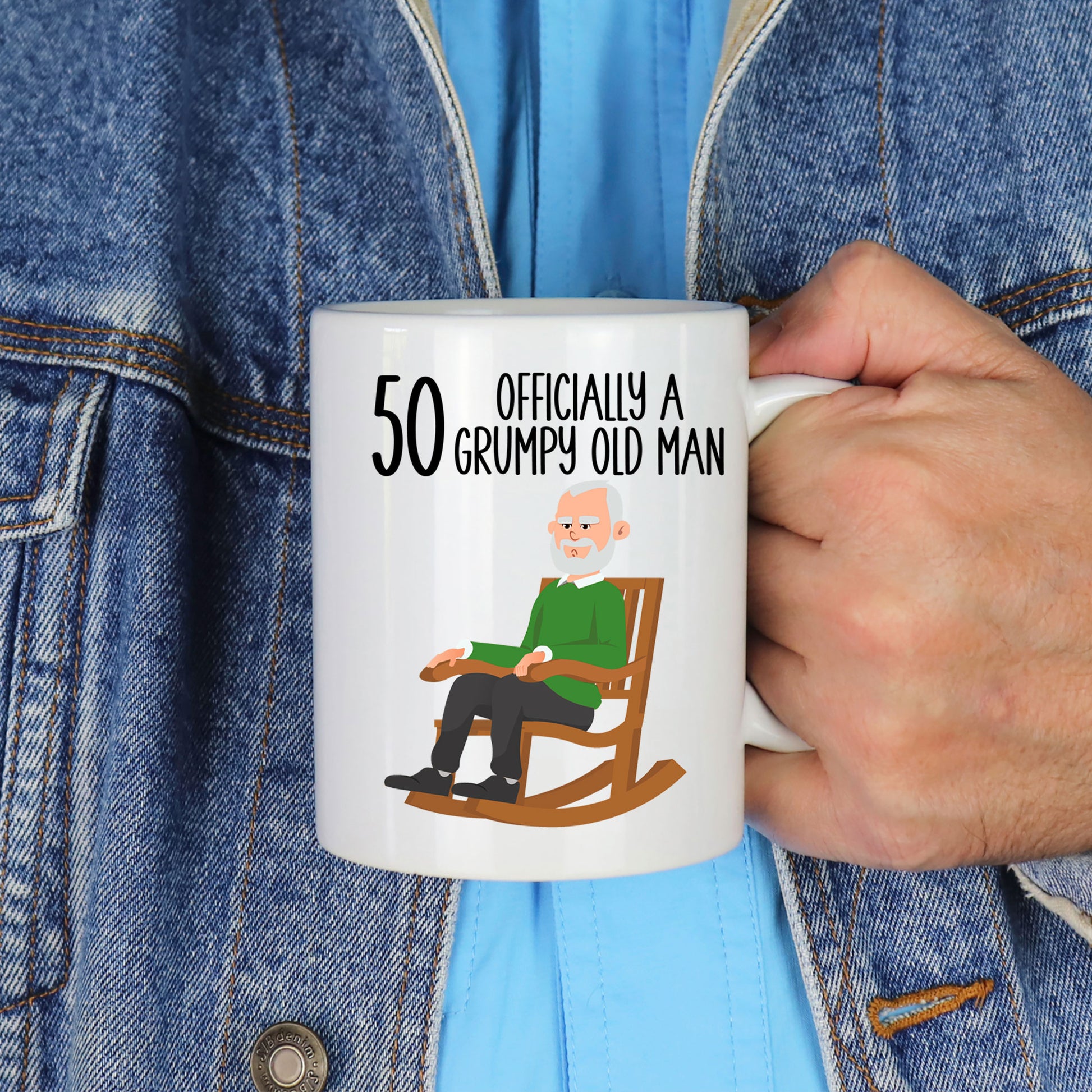 50 Officially A Grumpy Old Man Mug and/or Coaster Gift  - Always Looking Good -   