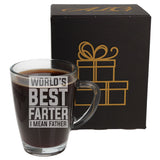Best Farter I Mean Father Glass Coffee Mug – Block Design | Dad Gift