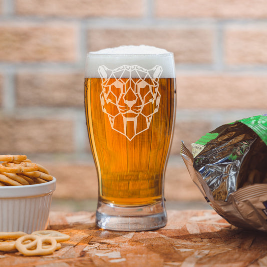 Cheetah engraved pint beer glasses  - Always Looking Good -   