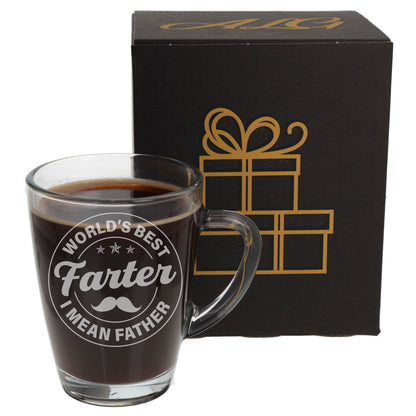 Best Farter I Mean Father Glass Coffee Mug & Coaster Gift for Dad