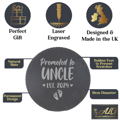 Baby Announcement Gift “Promoted To…” Engraved Pint Glass