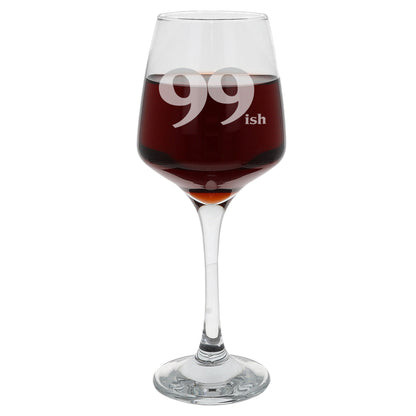 Milestone Birthday Gifts - 'ish' Design Engraved Wine Glass and/or Coaster Set
