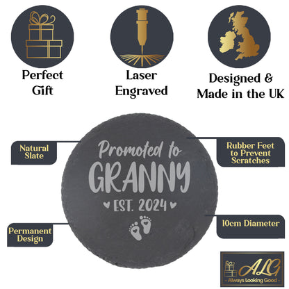Baby Announcement Gift “Promoted To…” Engraved Pint Glass