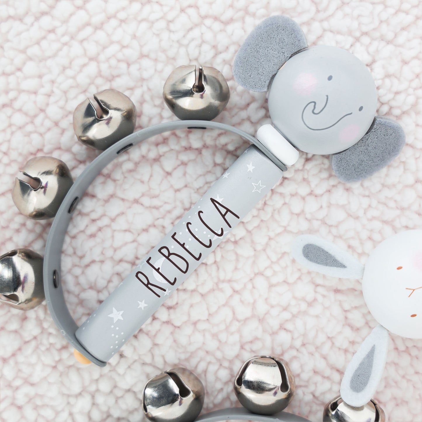 Personalised Engraved Wooden Baby Hand Bells Toy  - Always Looking Good -   